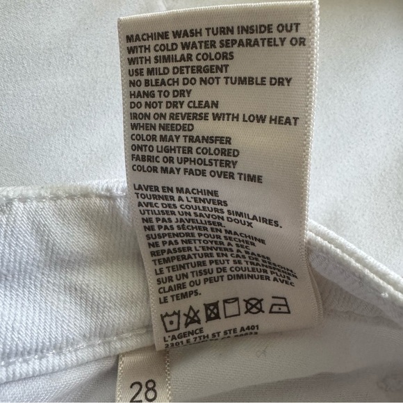 L’agence White Nevia Distressed Slouchy Straight-Leg Jeans size 28 - Picture 13 of 13